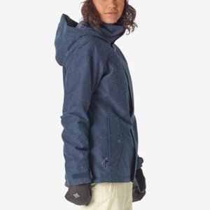 Womens Burton Jet Set Indigo Blue Moon Fleck Ski Snowboard Jackets Sz L $240